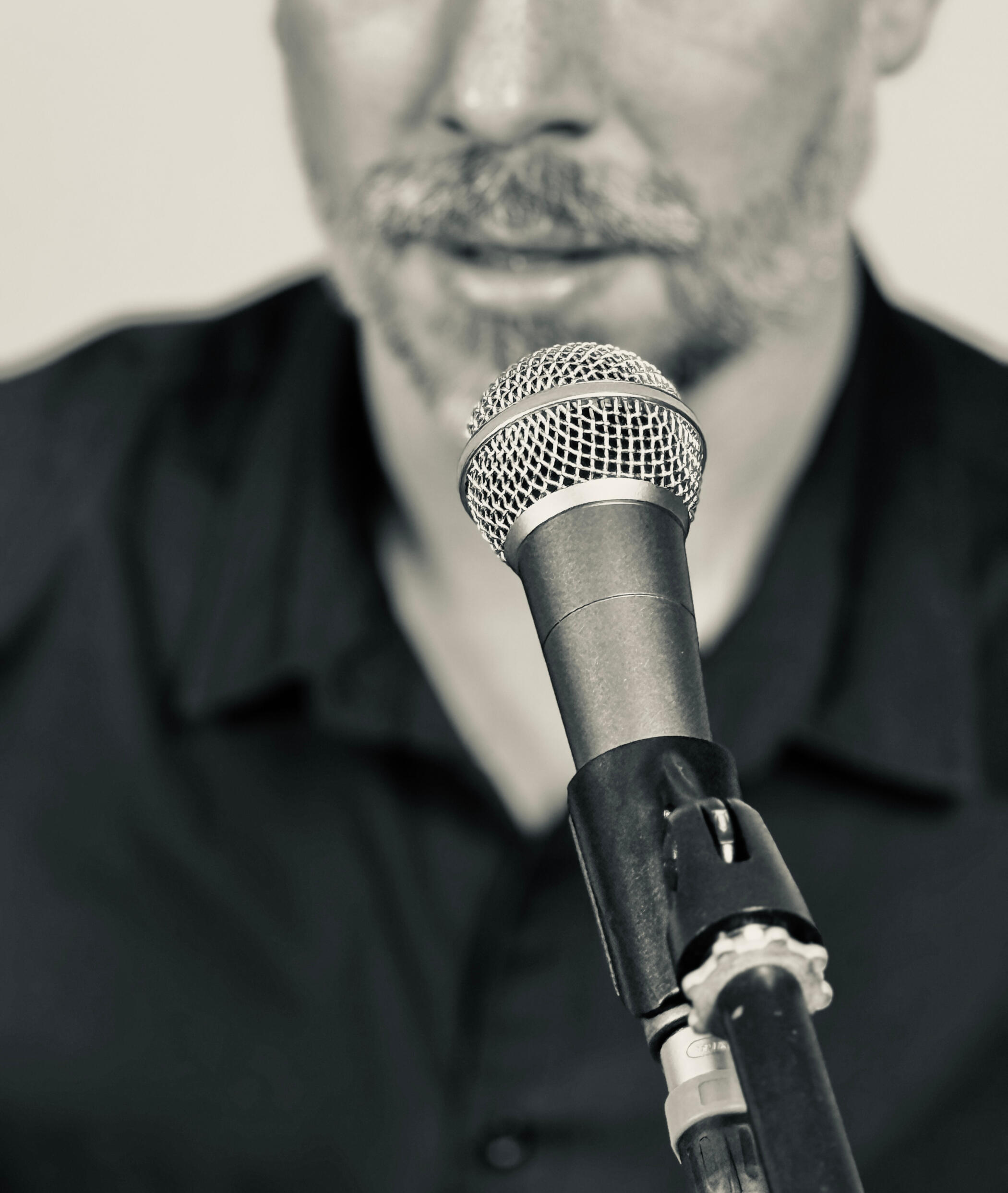 Microphone in front of a mouth